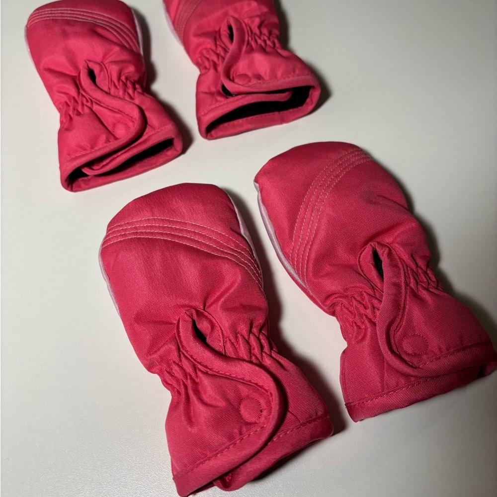 (x2 Pairs) Pink Toddler Mittens